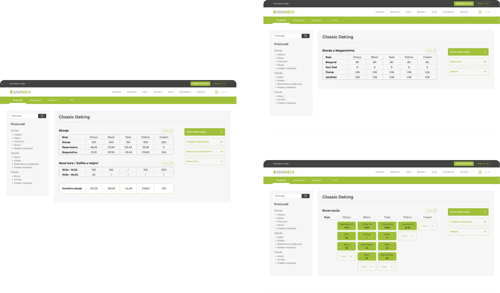 Savadeck business portal pages design