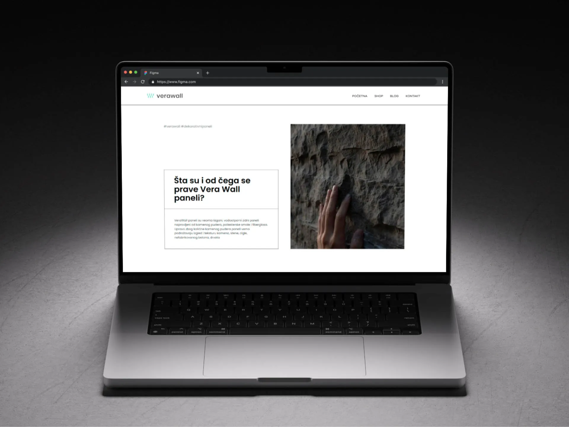 Verawall website design showcase on macbook